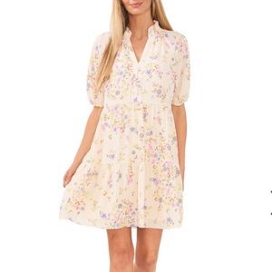 NEW CECE FLORAL PRINT BABY DOLL DRESS SIZE: L